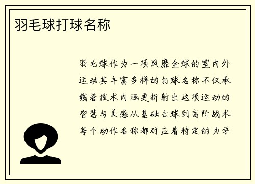 羽毛球打球名称
